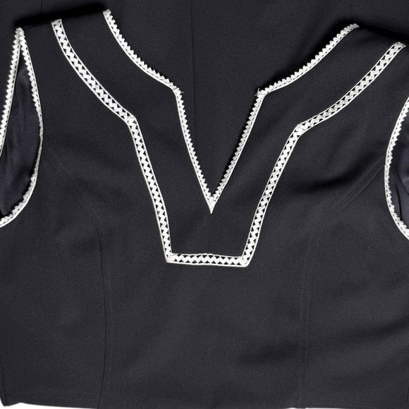 Tommy Hilfiger Black Sleeveless Dress with White Accents with Zipper Back - Picture 6 of 9